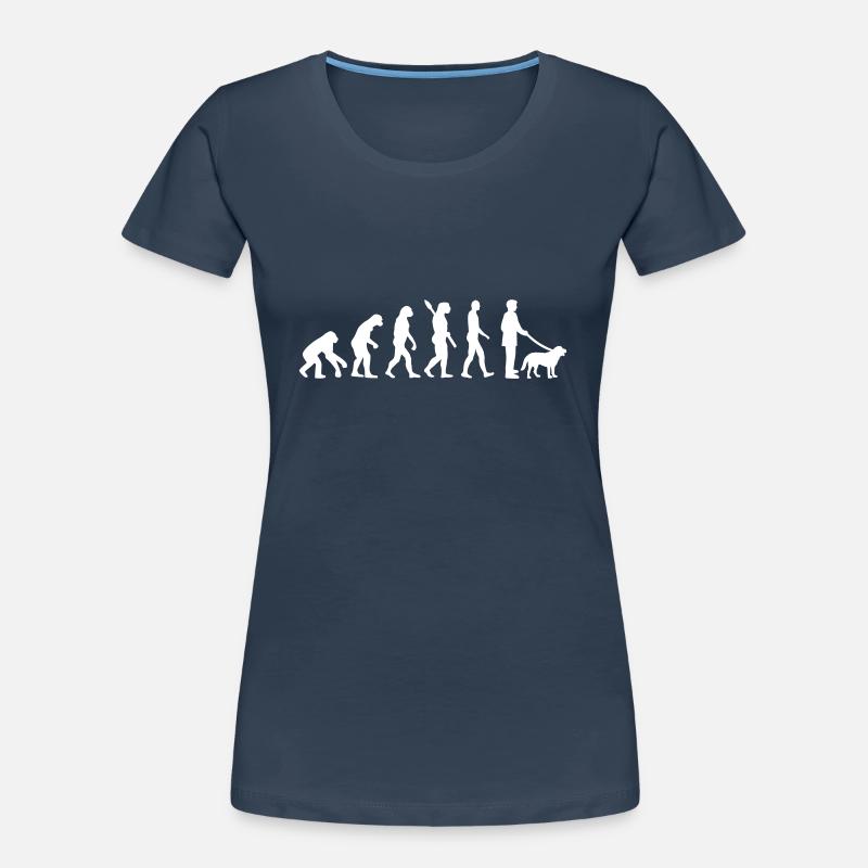Évolution Chien - T-shirt bio Premium Femme - bleu marine