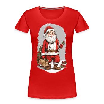 Festlicher Winterzauber Weihnachten Weihnachtsmann - Frauen Premium Bio T-Shirt - Navy - Vorne - Mia (176cm)