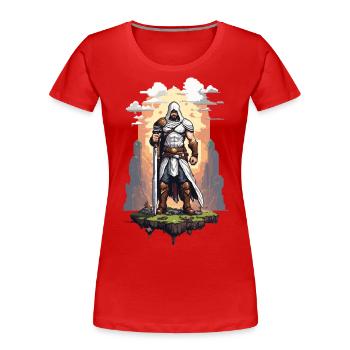 Retro Arcade Pixel Kunst Held Gaming Design - Frauen Premium Bio T-Shirt - Navy - Vorne - Mia (176cm)