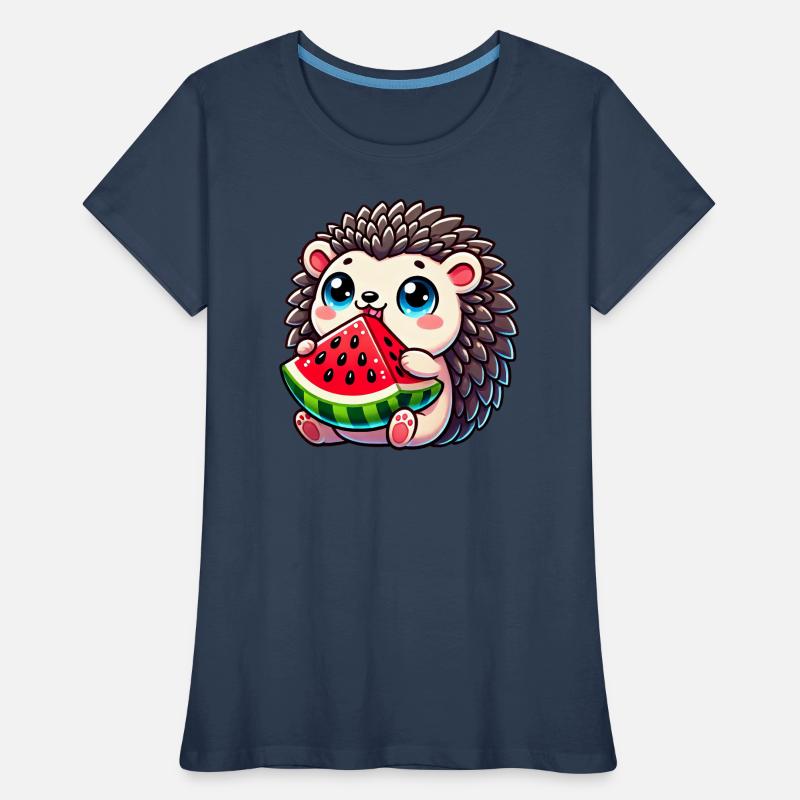 Hérisson avec conception de fruits d’été de pastèque T-shirt bio Premium Femme