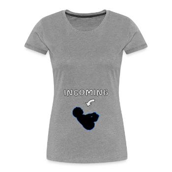 Incoming Baby lustig Schwangerschaft T-Shirt - Frauen Premium Bio T-Shirt - Navy - Vorne - Mia (176cm)