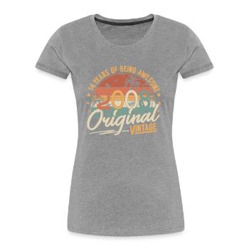 2008 Jahrgang geboren Vintage 14 Geburtstag Retro - Frauen Premium Bio T-Shirt - Navy - Vorne - Mia (176cm)