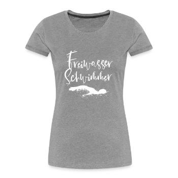 Schwimmen - Frauen Premium Bio T-Shirt - Navy - Vorne - Mia (176cm)