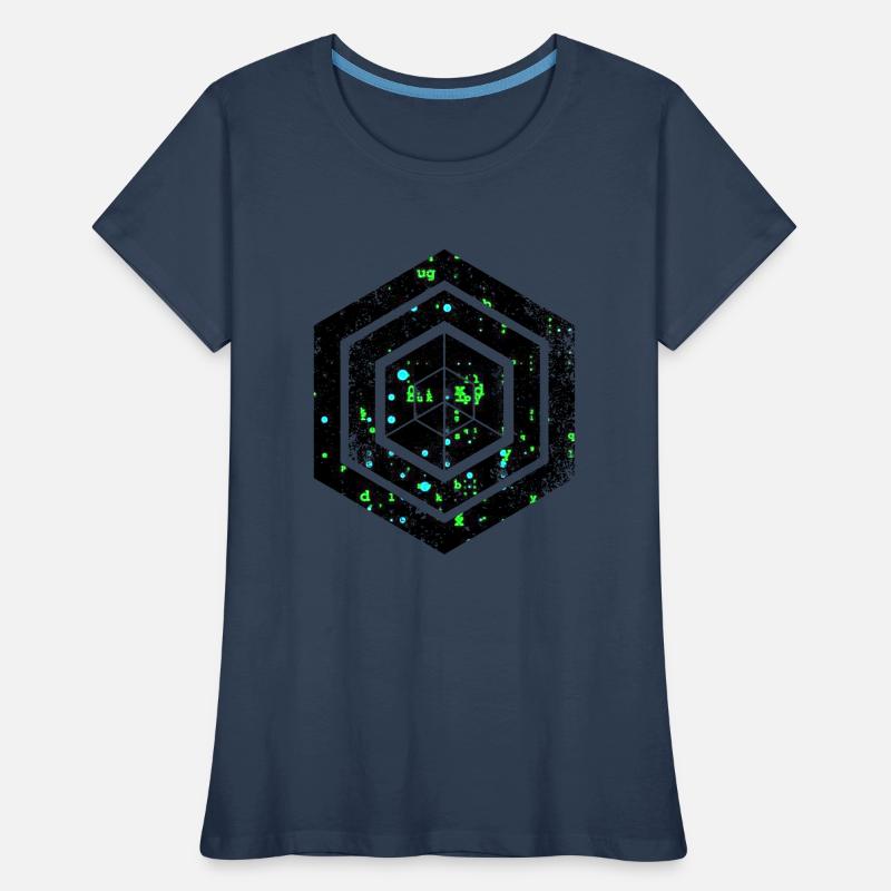 Codage géométrique du programmeur de programmation hexagonale T-shirt bio Premium Femme