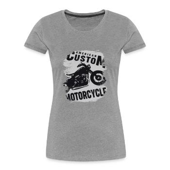 American Custom Motorcycle And Racing - T-shirt bio Premium Femme - bleu marine - Devant - Mia (176cm)