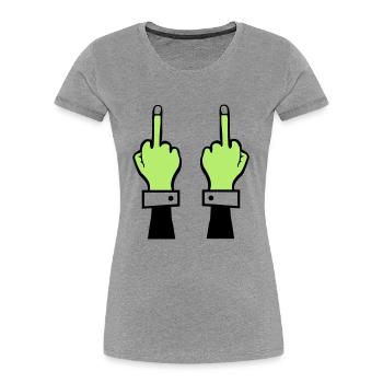zombie hand mittelfinger 2 - Frauen Premium Bio T-Shirt - Navy - Vorne - Mia (176cm)