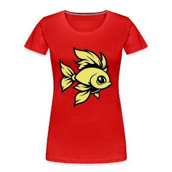 goldfisch fisch comic tier - Frauen Premium Bio T-Shirt - Navy - Vorne - Mia (176cm)