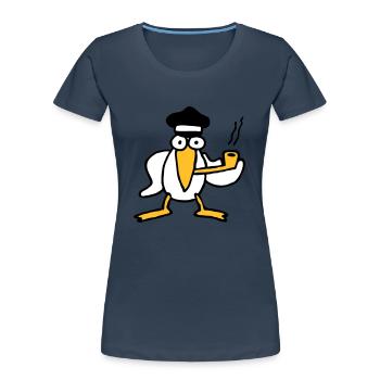 kapitaen_moewe - T-shirt bio Premium Femme - bleu marine - Devant - Mia (176cm)
