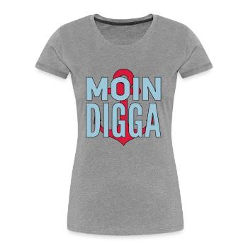Moin Digga Hambourg - T-shirt bio Premium Femme - bleu marine - Devant - Mia (176cm)