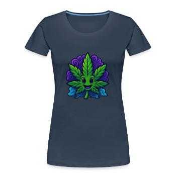 Canabliss - Frauen Premium Bio T-Shirt - Navy - Vorne - Mia (176cm)
