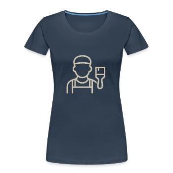 Der Maler - Frauen Premium Bio T-Shirt - Navy - Vorne - Mia (176cm)