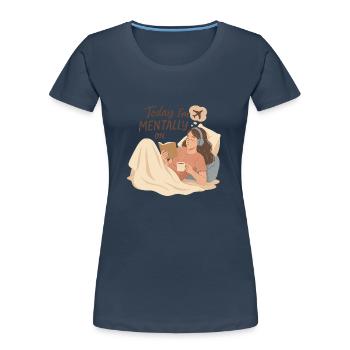 Mentally on Airplane Mode – Cozy Shirt for Introve - Women's Premium Organic T-Shirt - navy - Front - Mia (176cm)