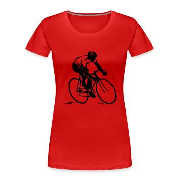 bicycle mountain bike cyclist mountainbike fahrrad - Frauen Premium Bio T-Shirt - Navy - Vorne - Mia (176cm)