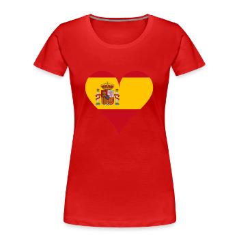 Herz Spanische Flagge Spanien Fan - Frauen Premium Bio T-Shirt - Navy - Vorne - Mia (176cm)