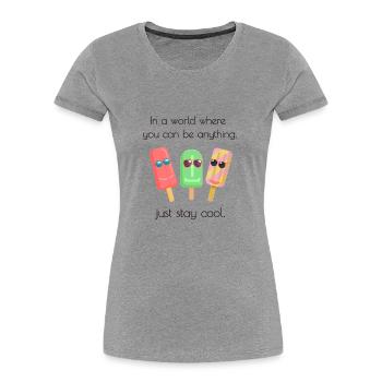 Summer Ice Cream Funny Stay Cool Sunglasses - Women's Premium Organic T-Shirt - navy - Front - Mia (176cm)