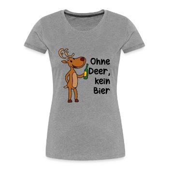Orignal de Noël, Rudolph buvant de la bière, dicton de Noël - T-shirt bio Premium Femme - bleu marine - Devant - Mia (176cm)