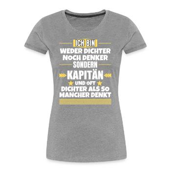 Ni poète ni penseur, mais capitaine - T-shirt bio Premium Femme - bleu marine - Devant - Mia (176cm)