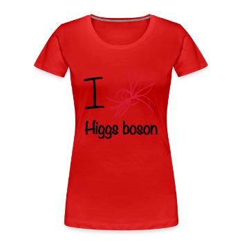 I love Higgs boson - T-shirt bio Premium Femme - bleu marine - Devant - Mia (176cm)