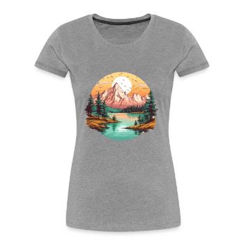 Beautiful landscape with mountains, gift hiking - Women's Premium Organic T-Shirt - navy - Front - Mia (176cm)