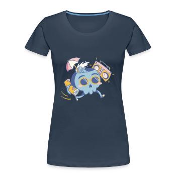 Sommer - Frauen Premium Bio T-Shirt - Navy - Vorne - Mia (176cm)