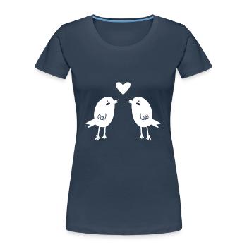 Vögel - Frauen Premium Bio T-Shirt - Navy - Vorne - Mia (176cm)