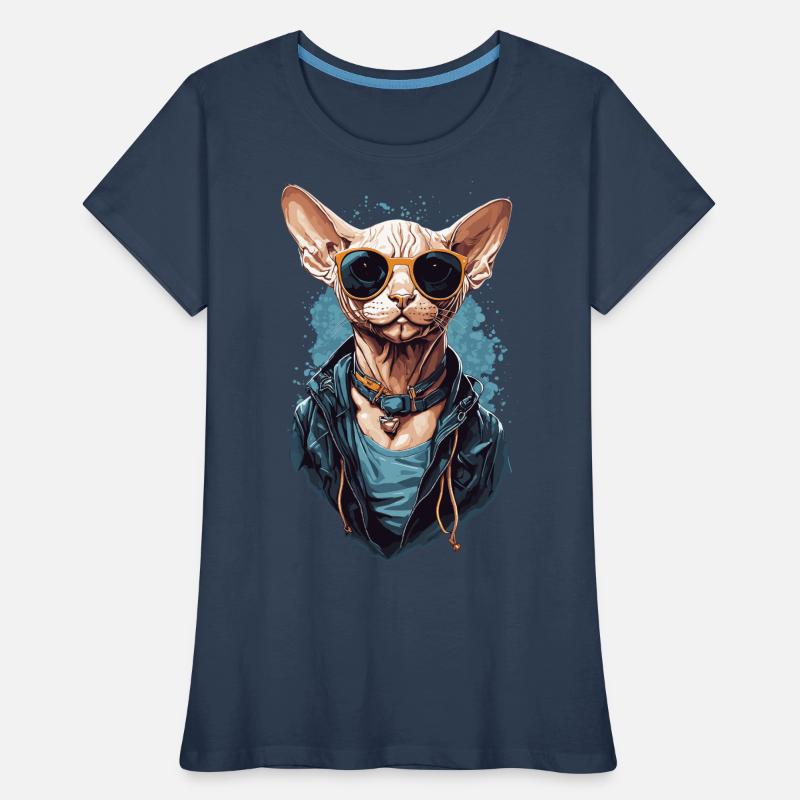 Cool Sphinx Cat Modern Cat Design Women's Premium Organic T-Shirt