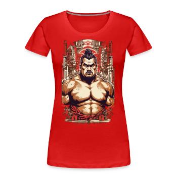Sumo Retro Poster Japanese Martial Arts Art - Women's Premium Organic T-Shirt - navy - Front - Mia (176cm)