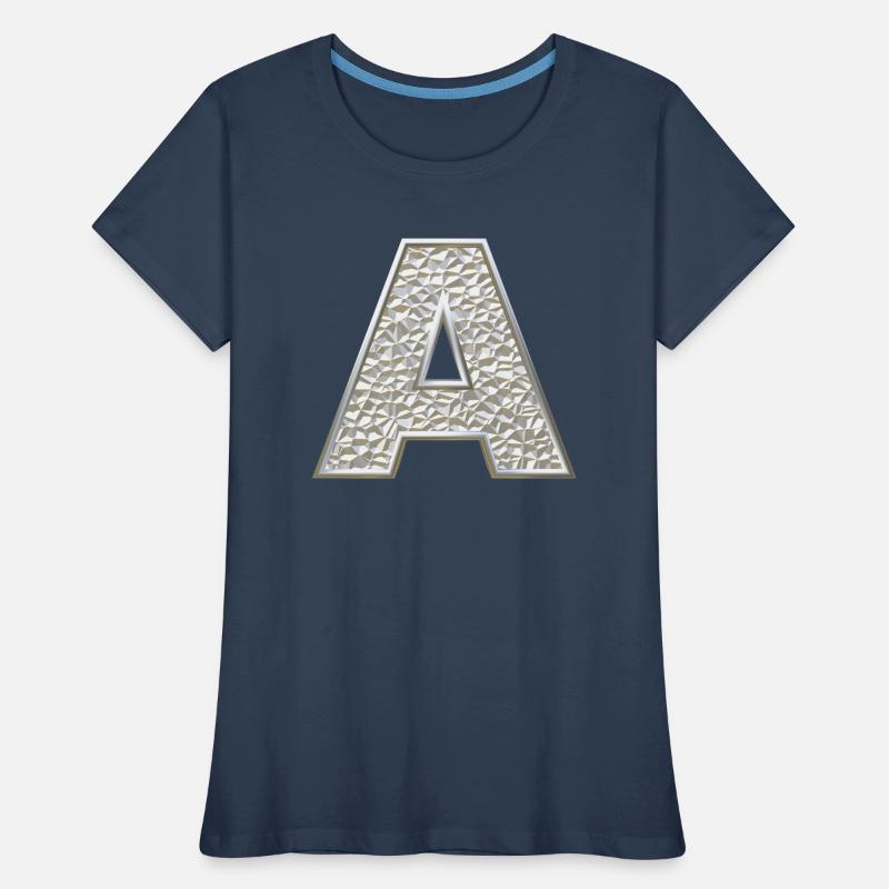 A, lettre, lettre A, initiale, initiale A, monogramme, T-shirt bio Premium Femme