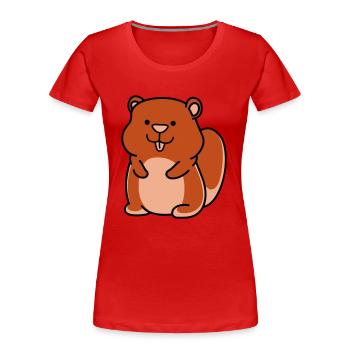 hamster - Frauen Premium Bio T-Shirt - Navy - Vorne - Mia (176cm)