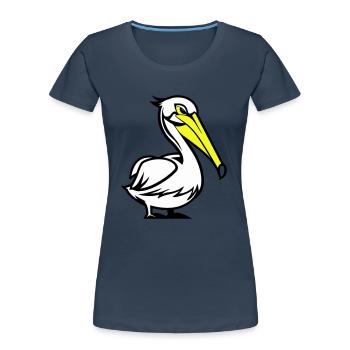 Bande dessinée Pelikan - T-shirt bio Premium Femme - bleu marine - Devant - Mia (176cm)