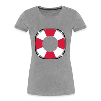 Treetanic lifebuoy - Women's Premium Organic T-Shirt - navy - Front - Mia (176cm)