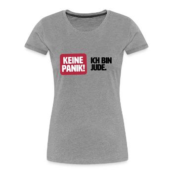 Keine Panik! Ich bin Jude - Frauen Premium Bio T-Shirt - Navy - Vorne - Mia (176cm)