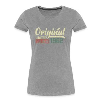 Born in 1962 Vintage Retro Birthday 1962 Gift - Women's Premium Organic T-Shirt - navy - Front - Mia (176cm)