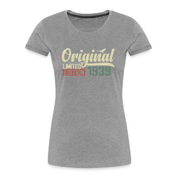 Né en 1939 Vintage Anniversaire Rétro 1939 Cadeau - T-shirt bio Premium Femme - bleu marine - Devant - Mia (176cm)