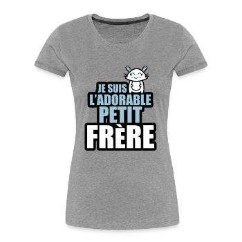 je suis l'adorable petit frère - T-shirt bio Premium Femme - bleu marine - Devant - Mia (176cm)