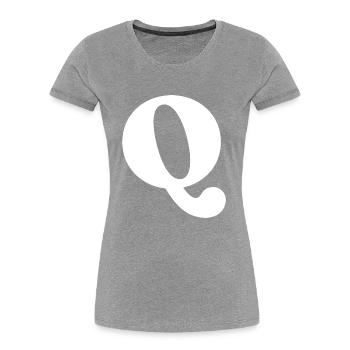 Lettre q - T-shirt bio Premium Femme - bleu marine - Devant - Mia (176cm)