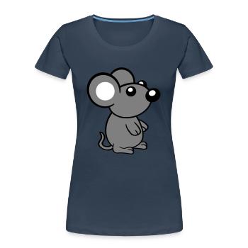 Maus Mäuschen Süße Kleine Ratte Nager Freundlich - Frauen Premium Bio T-Shirt - Navy - Vorne - Mia (176cm)