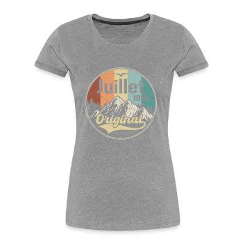 Juillet 1988 Anniversaire Juillet 1988 Juillet - T-shirt bio Premium Femme -  - Devant - Mia (176cm)