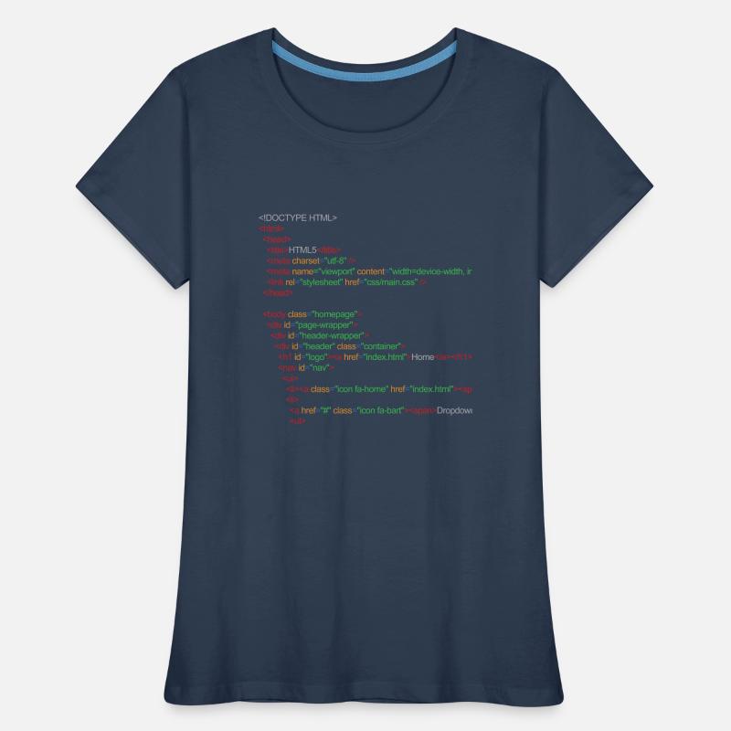 HTML5 code Women's Premium Organic T-Shirt