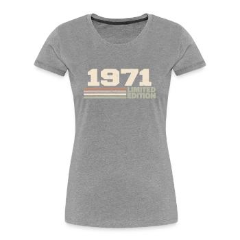 1971 Cadeau Anniversaire 1971 édition limitée 1971 - T-shirt bio Premium Femme - bleu marine - Devant - Mia (176cm)