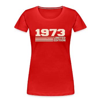 1973 Cadeau Anniversaire 1973 édition limitée 1973 - T-shirt bio Premium Femme - bleu marine - Devant - Mia (176cm)