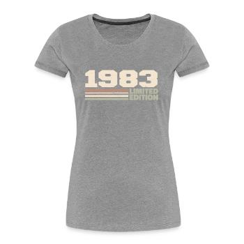 1983 Geburtstagsgeschenk 1983 limitierte Auflage 1983 - Frauen Premium Bio T-Shirt - Navy - Vorne - Mia (176cm)