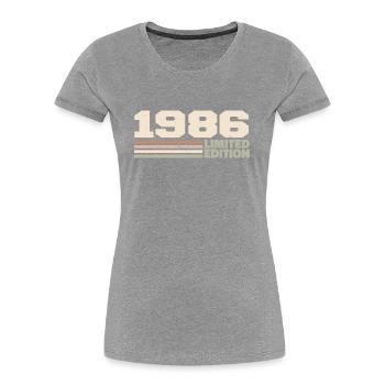 1986 Cadeau Anniversaire 1986 édition limitée 1986 - T-shirt bio Premium Femme - bleu marine - Devant - Mia (176cm)