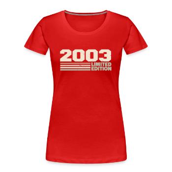 2003 Cadeau Anniversaire 2003 édition limitée 2003 - T-shirt bio Premium Femme - bleu marine - Devant - Mia (176cm)