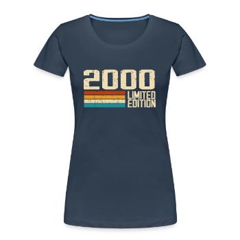 Jahrgang 2000 - Jahrgang 2000 Retro Geburtstag - Frauen Premium Bio T-Shirt - Navy - Vorne - Mia (176cm)