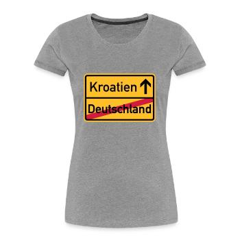 Kroatien - Frauen Premium Bio T-Shirt - Navy - Vorne - Mia (176cm)