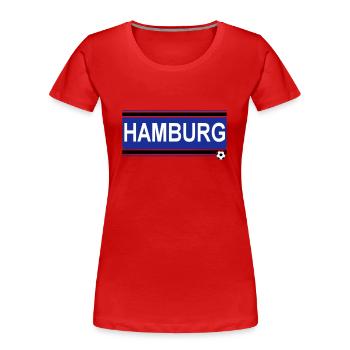 Hamburg , Tradition , Hamburg Fussball Fan (25) - Frauen Premium Bio T-Shirt - Navy - Vorne - Mia (176cm)