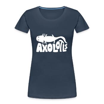 axolotl - T-shirt bio Premium Femme - bleu marine - Devant - Mia (176cm)