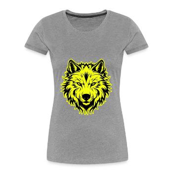 Icône de portrait de tête de loup - T-shirt bio Premium Femme - bleu marine - Devant - Mia (176cm)
