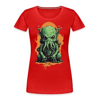Spooky Cthulhu's Night Halloween Mysticism Design - Women's Premium Organic T-Shirt - navy - Front - Mia (176cm)